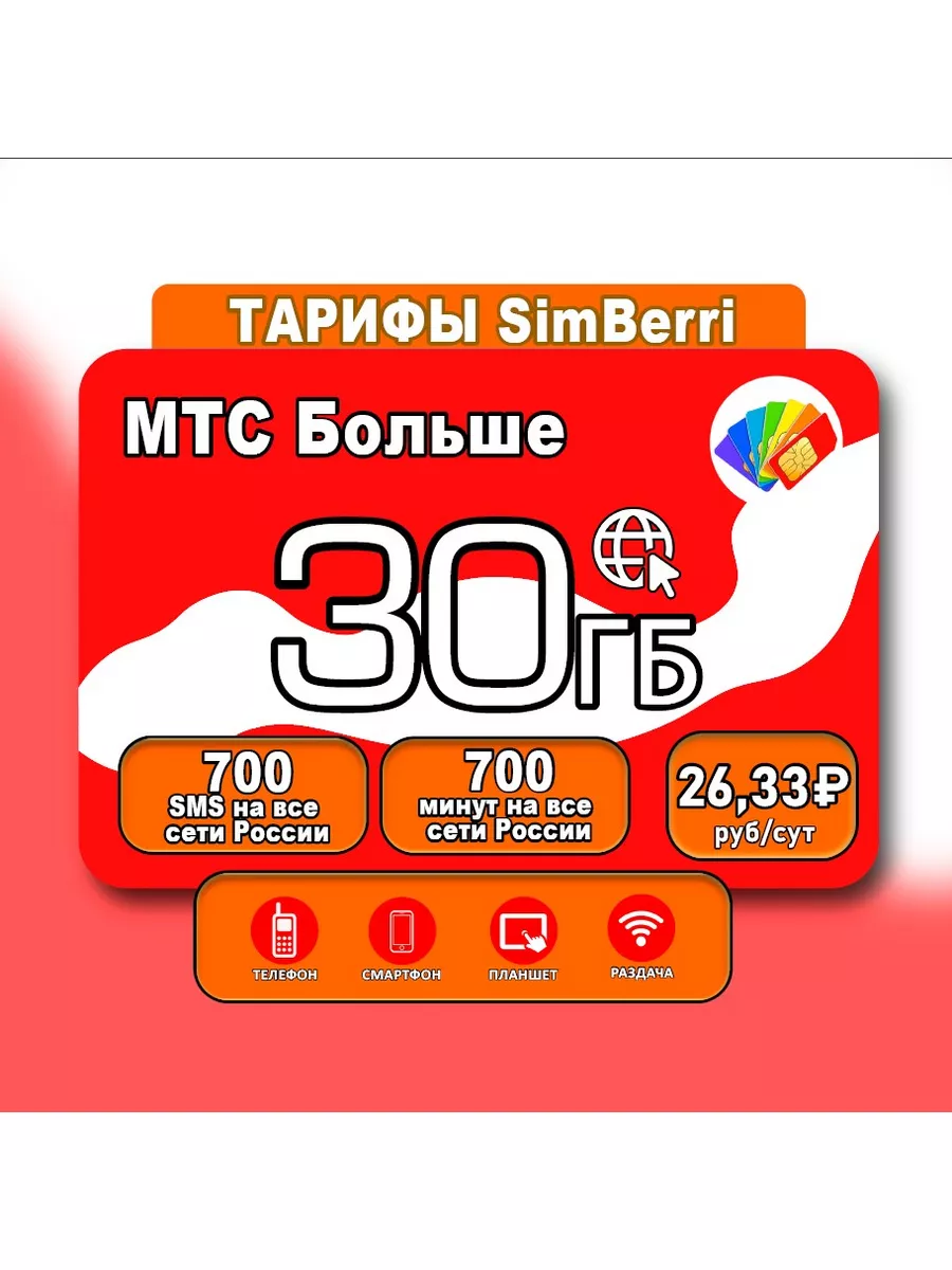 Sim-Карта Тариф для смартфона SimBerri купить по цене 139 ₽ в  интернет-магазине Wildberries | 177189948