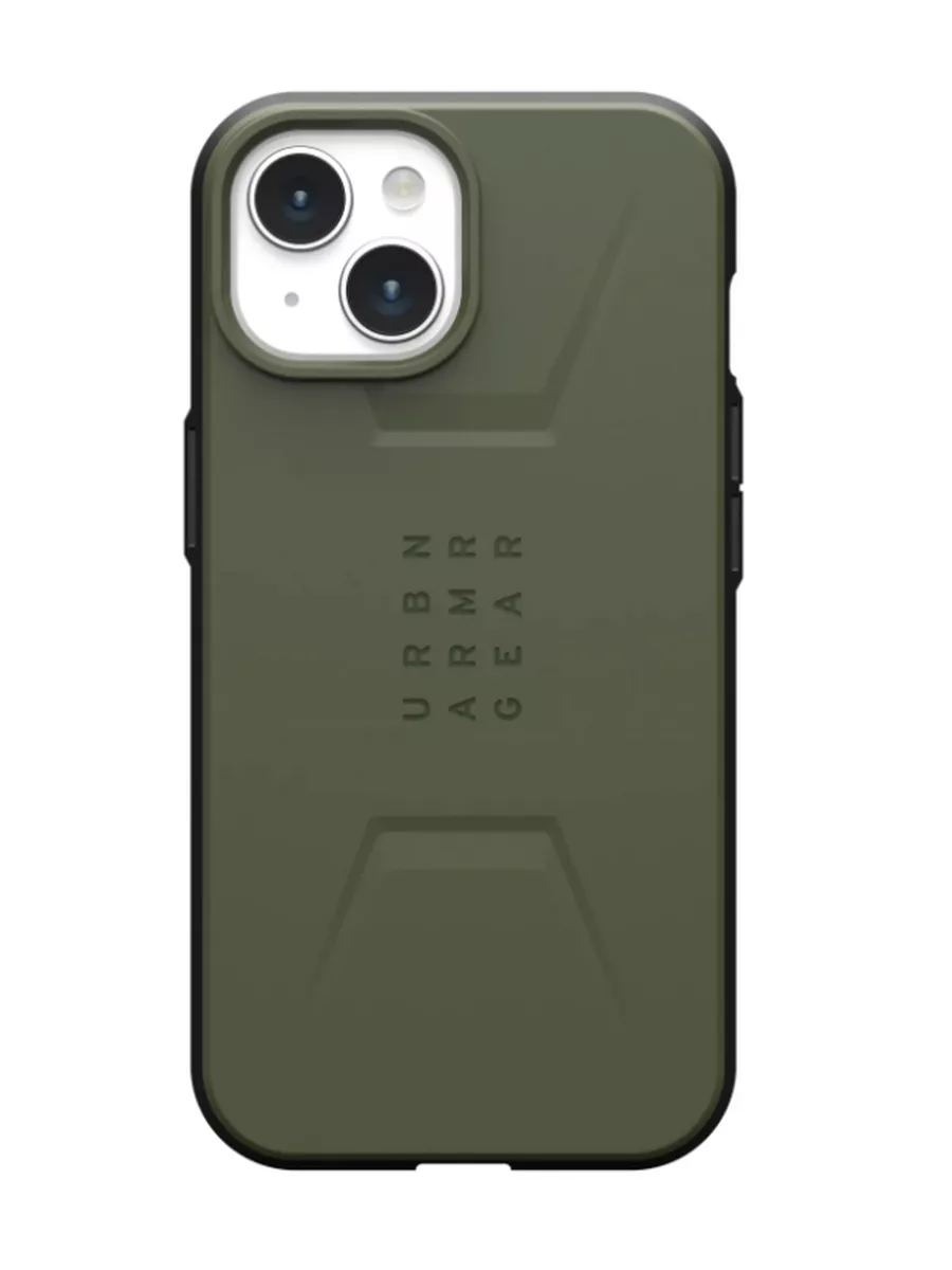 UAG Чехол Civilian для iPhone 15, оливковый (Olive Drab)