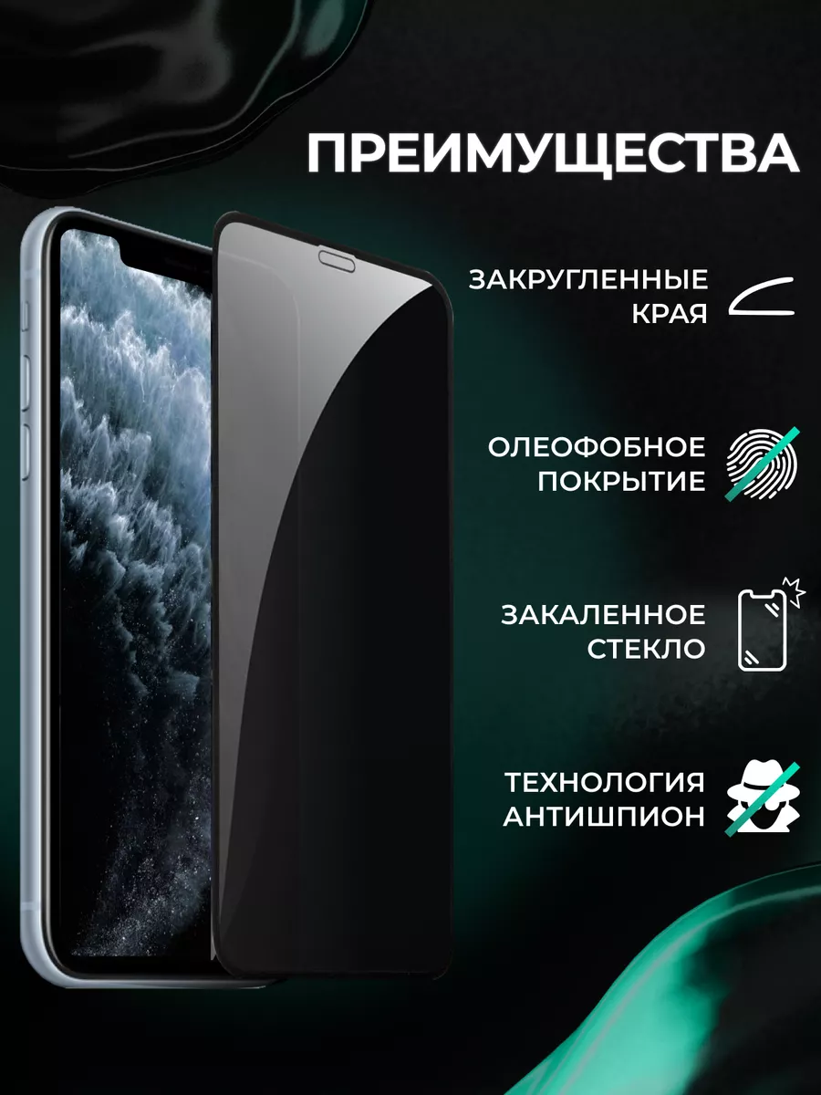 Защитное стекло на iPhone 15 15Pro Антишпион