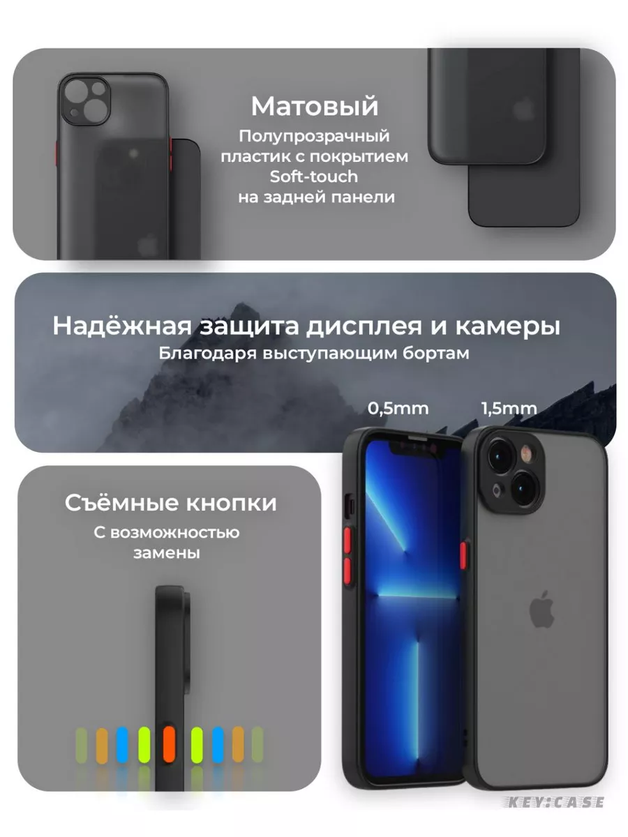 Key:Case Противоударный с защитой камеры чехол на iPhone 14 Plus