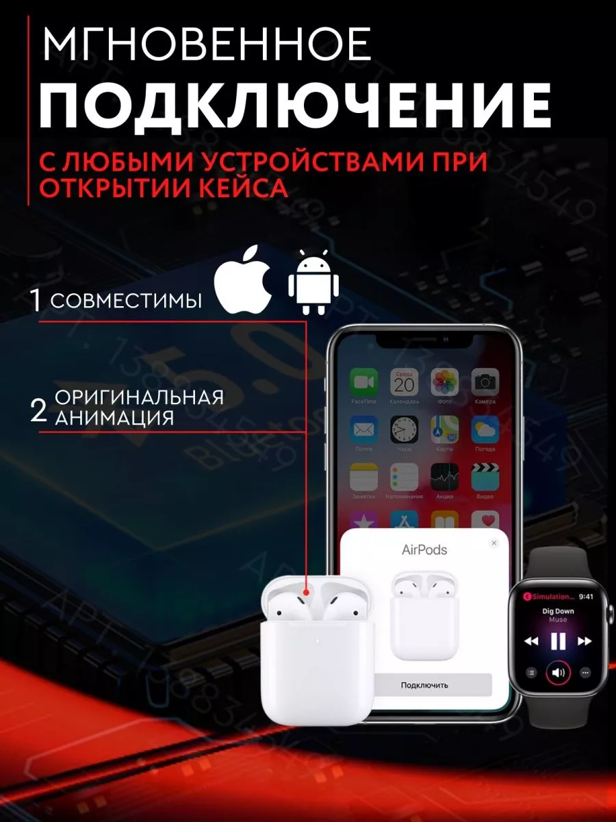 Energy_Store Наушники беспроводные Air 2 для iPhone и Android