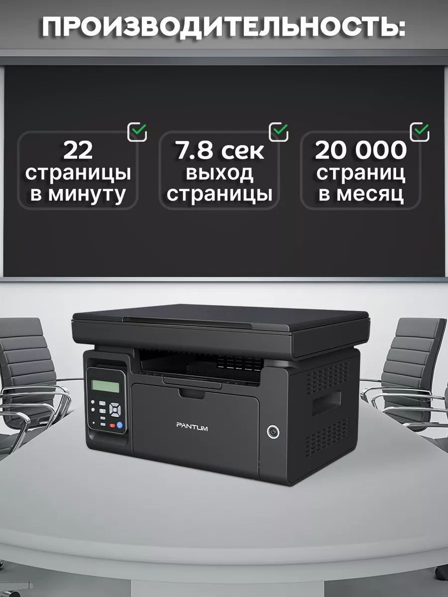 Pantum МФУ лазерное (печать, сканер, копир), с Wi-Fi, M6500W