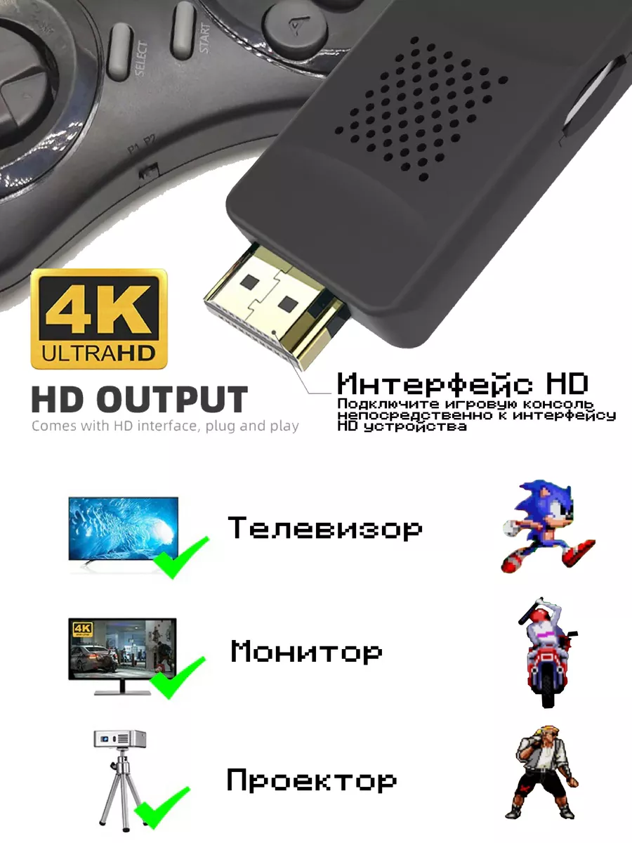 Игровая приставка Sega беспроводная консоль usb One bit купить по цене  57,41 р. в интернет-магазине Wildberries в Беларуси | 178887128