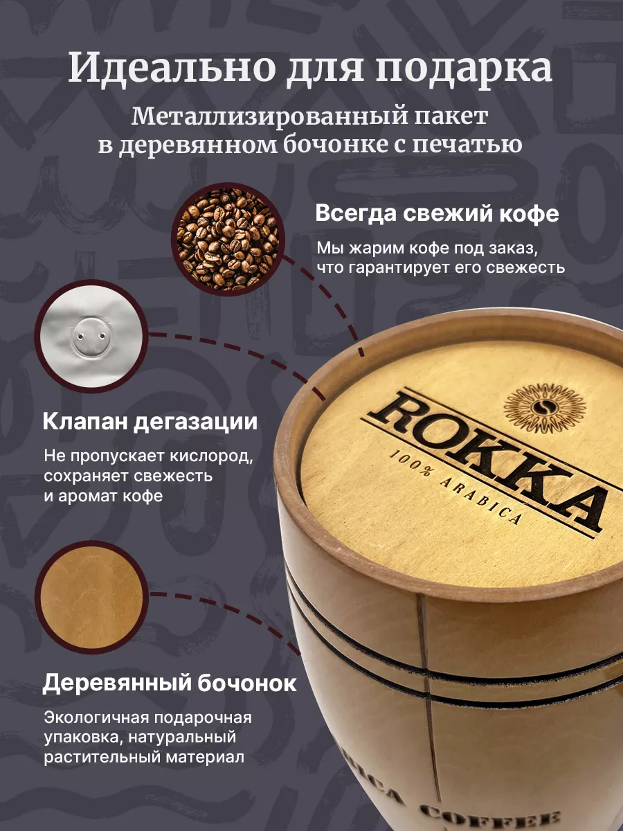 Кофе в деревянном бочонке Никарагуа 1кг Rokka купить по цене 4 700 ₽ в  интернет-магазине Wildberries | 178906576