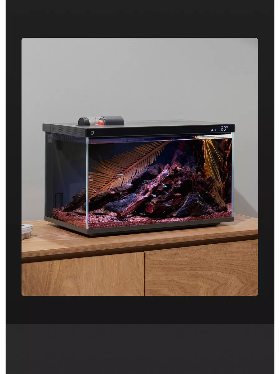 умный аквариум xiaomi mijia smart fish tank myg100, аквариум mijia smart fish tank black myg100 black, умный аквариум xiaomi 100 литров