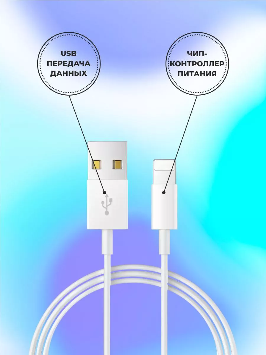 Кабель Для IPhone Lightning для зарядки телефона 3А 1м