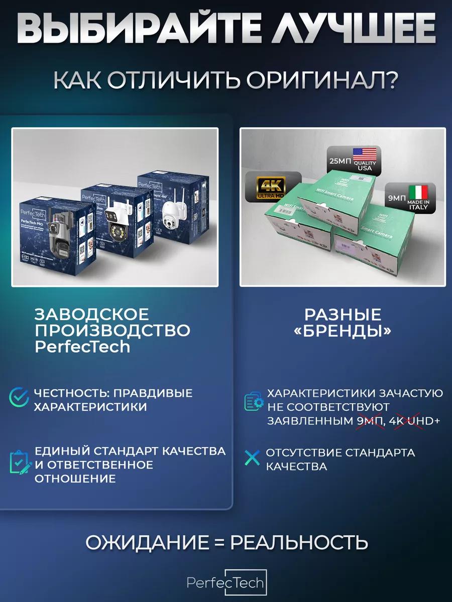 Уличная камера видеонаблюдения для дома Wi-Fi 4МП + 64ГБ +3м PerfecTech  купить по цене 3 006 ₽ в интернет-магазине Wildberries | 181553963