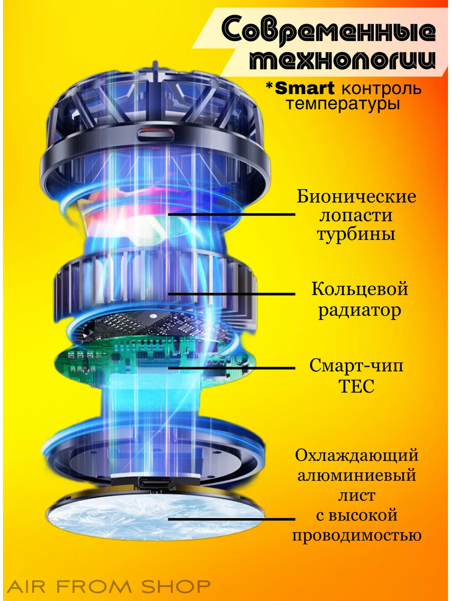 Кулер вентилятор для телефона на магните