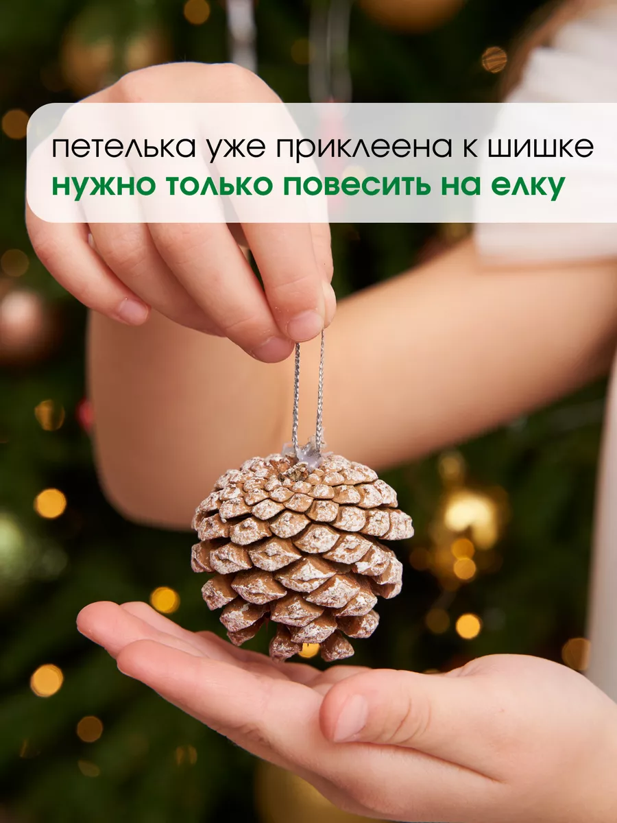 Charm&Joy Новогодние украшения деревянные шишки на елку