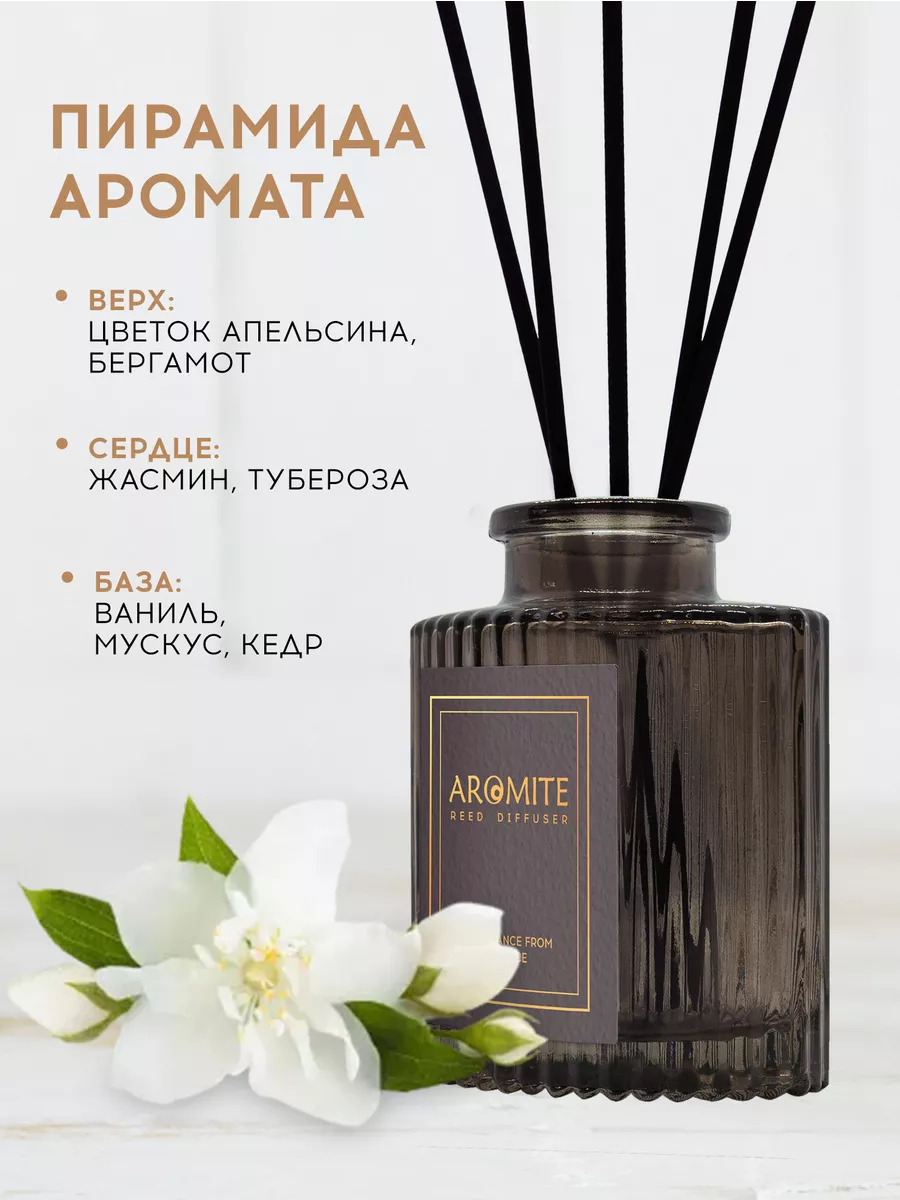 AROMITE Ароматический диффузор с палочками для дома Жасмин Ваниль