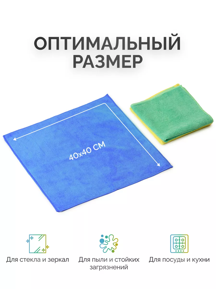 Салфетки для уборки из микрофибры, 40х40см, 3 шт Онлайн трейд купить по  цене 252 ₽ в интернет-магазине Wildberries | 183876198