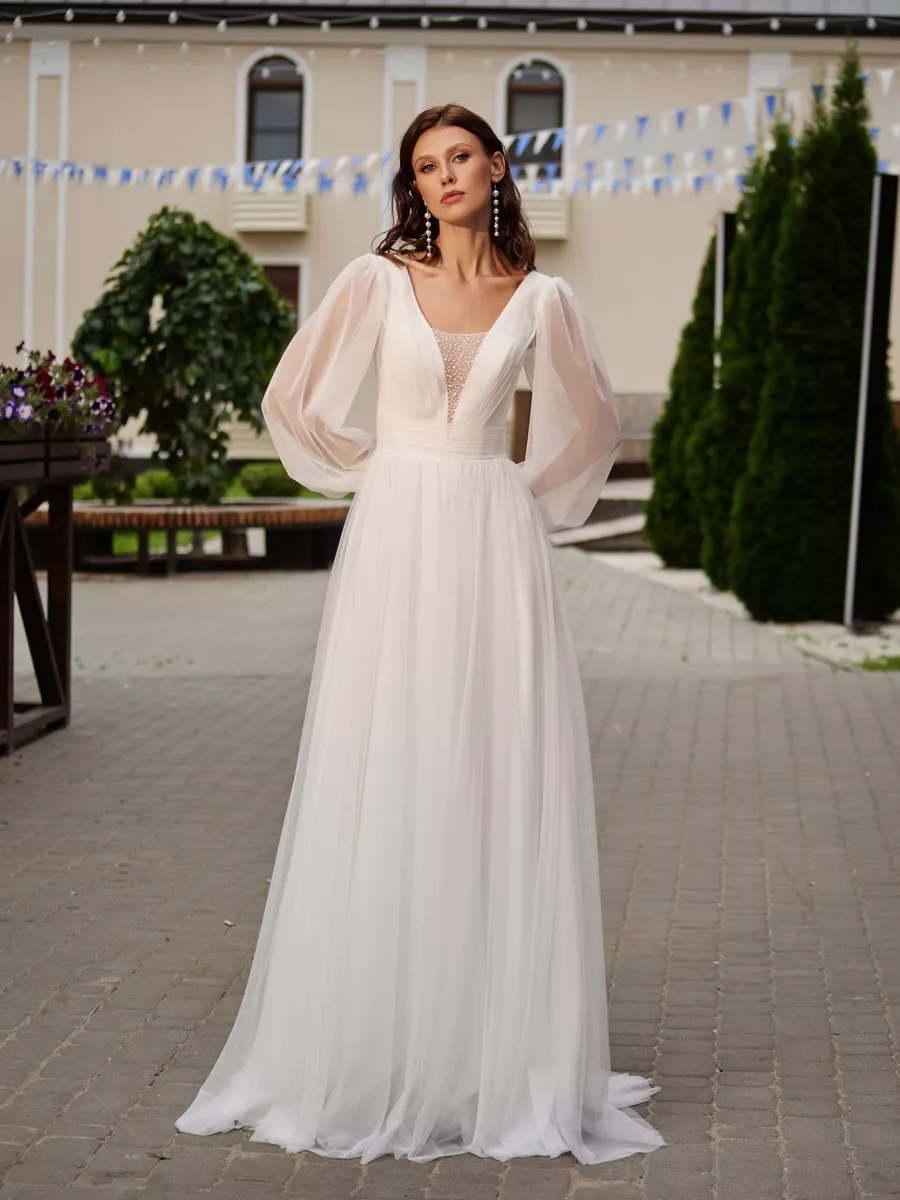 Свадебное платье длинное WANT THAT DRESS купить по цене 12 096 ₽ в  интернет-магазине Wildberries | 183903625