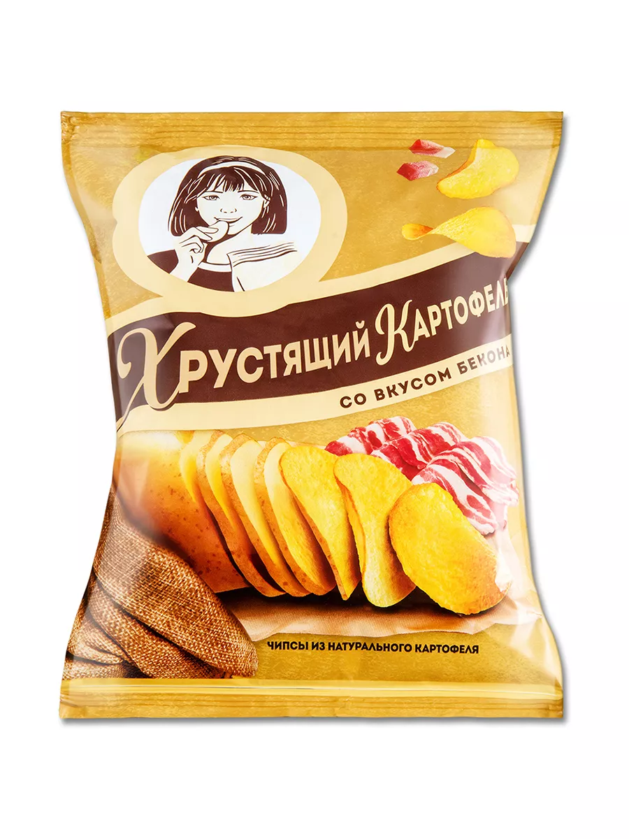 Чипсы Хрустящий картофель с беконом, маленькая пачка 40 г Яшкино купить по  цене 0 ₽ в интернет-магазине Wildberries | 184415519