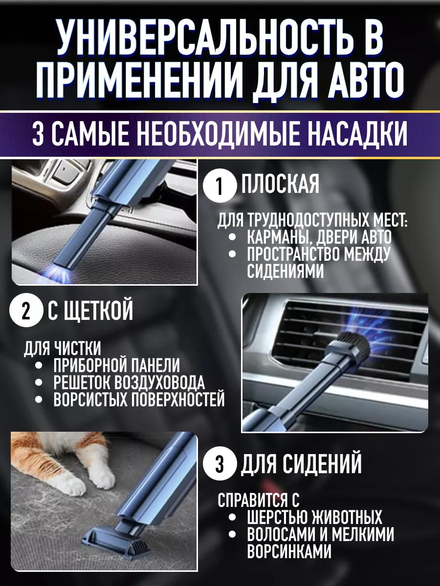 Nano Vacuum Cleaner Ручной беспроводной пылесос для автомобиля