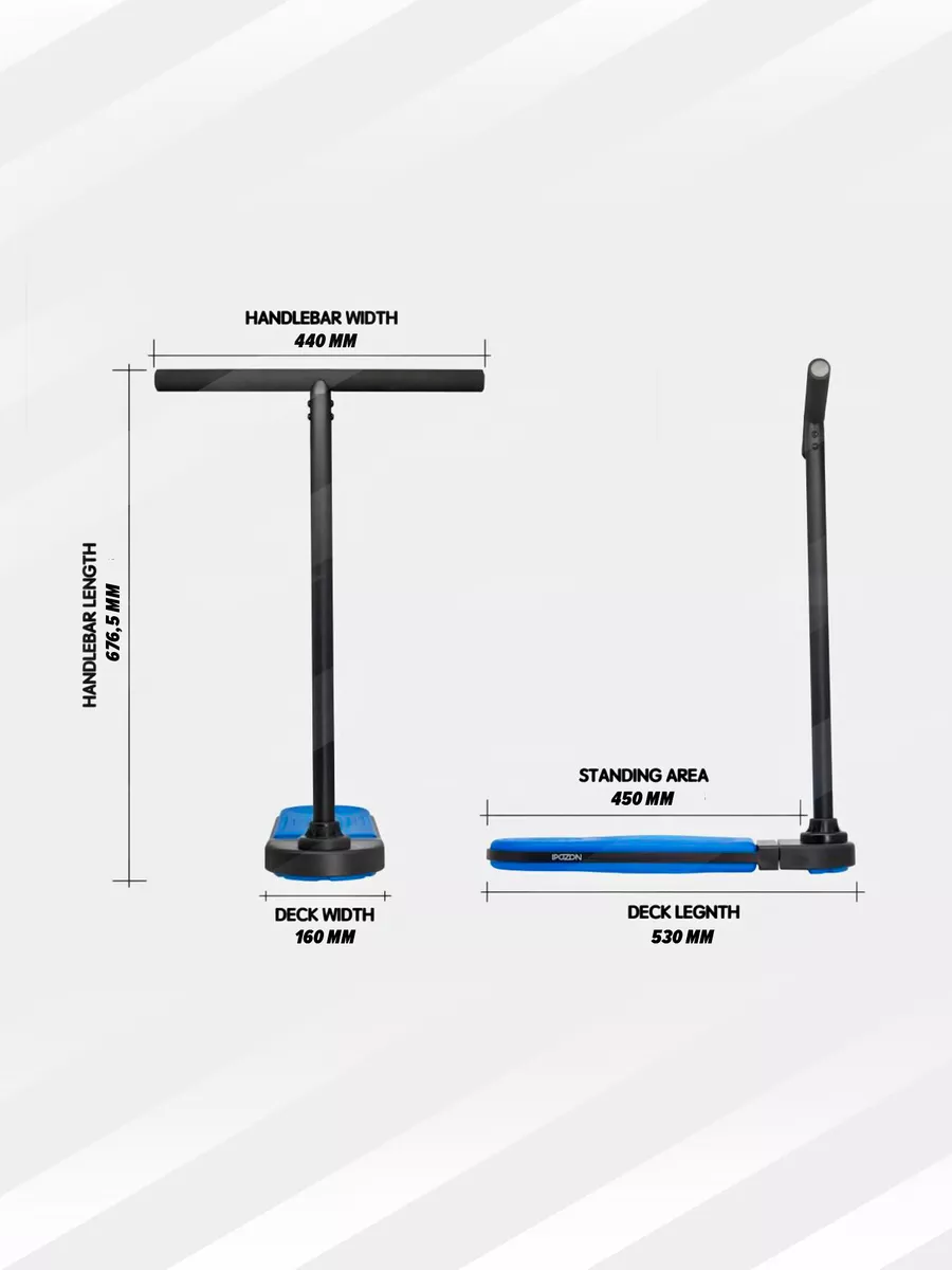 Трюковой батутный самокат IPOZON 670 Blue KICKSCOOTERSHOP купить по цене 0  р. в интернет-магазине Wildberries в Беларуси | 186534764