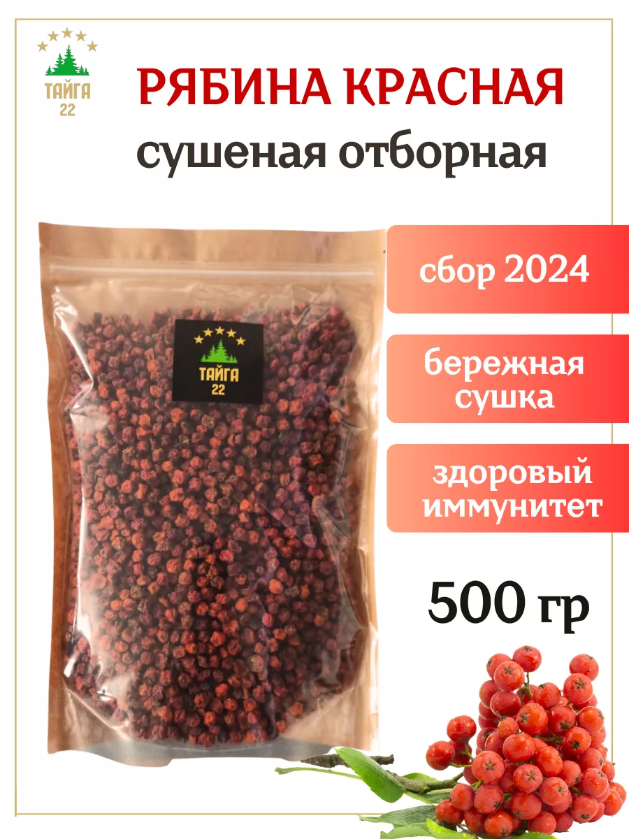 Красная рябина сушеная ягода без сахара 500 грамм Тайга22 купить по цене 0  ₽ в интернет-магазине Wildberries | 186875662