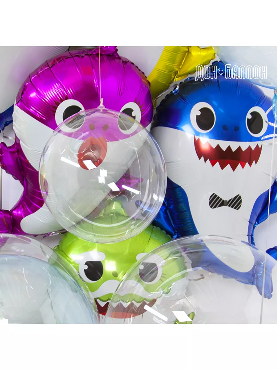 Набор шариков Акулья семейка Baby Shark balloons купить по цене 584 ₽ в  интернет-магазине Wildberries | 187386167