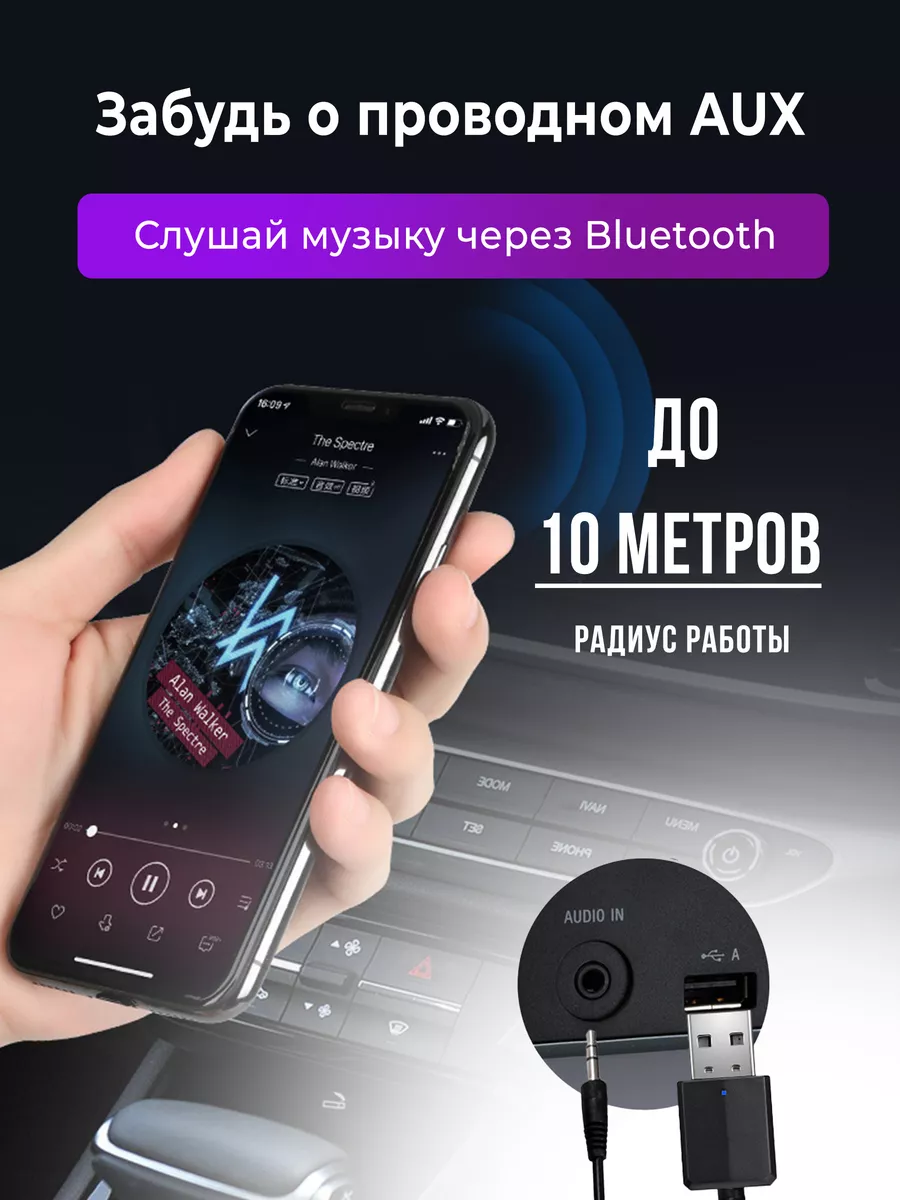 Блютуз адаптер Bluetooth для авто в машину aux Sitimax купить по цене 0 р.  в интернет-магазине Wildberries в Беларуси | 188567077