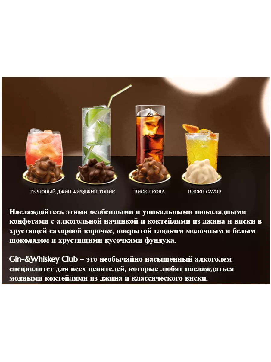 Конфеты Пралине с виски, джин, ликер 200г(Германия) Trumpf Edle Tropfen in  Nuss GIN & WHISKY Club купить по цене 0 ₽ в интернет-магазине Wildberries |  188769779