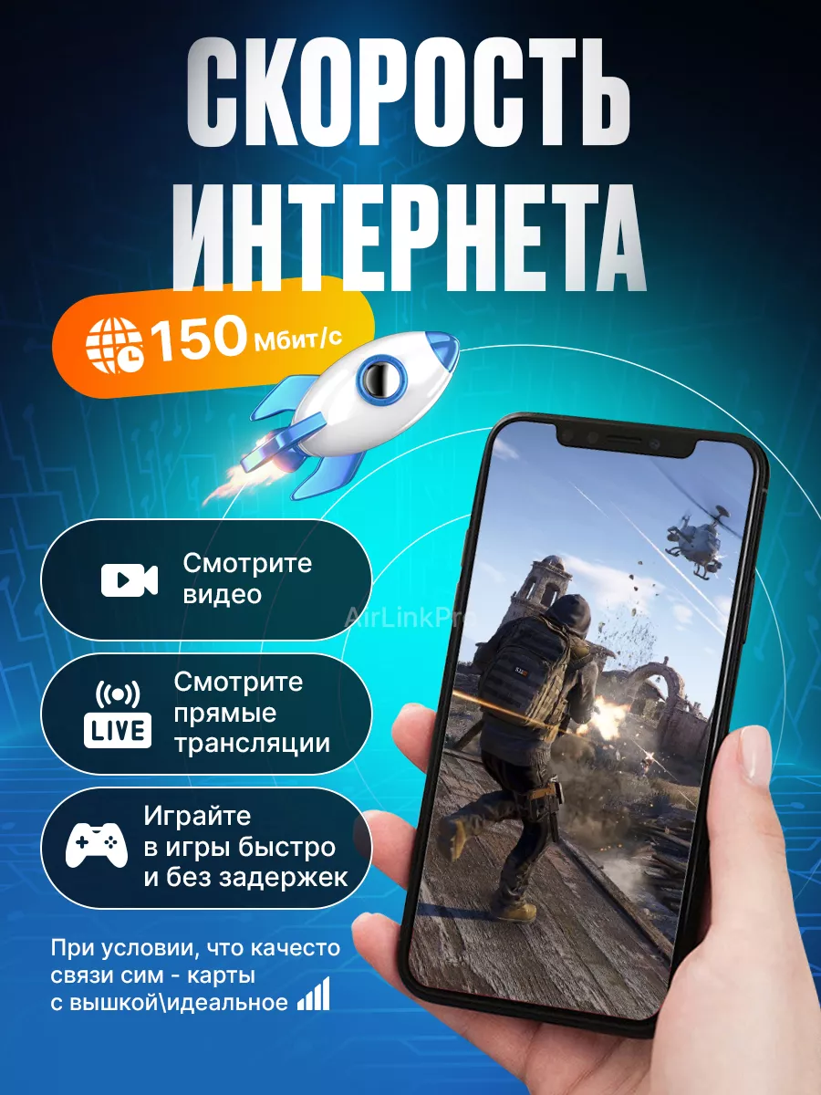 Карманный wifi роутер модем с сим картой 4g 5g вай фай AirLinkPro купить по  цене 4 704 ? в интернет-магазине Wildberries | 189210063