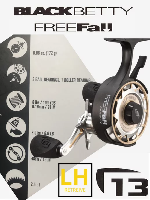 Купить катушку 13 Fishing Black Betty FreeFall Carbon 2.5:1 lh в