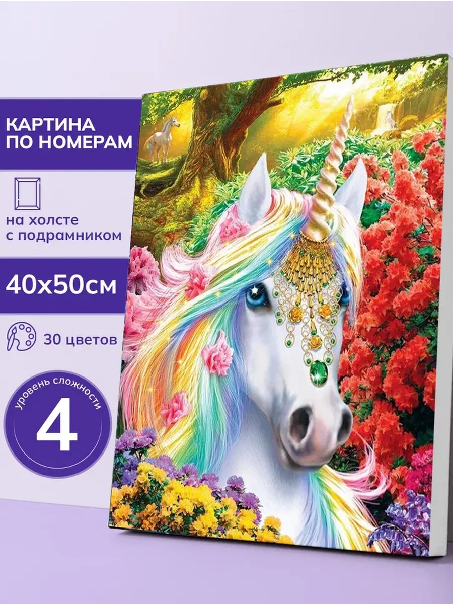 Картина по номерам Единорог RIGHT CHOICE купить по цене 472 ₽ в  интернет-магазине Wildberries | 190507774