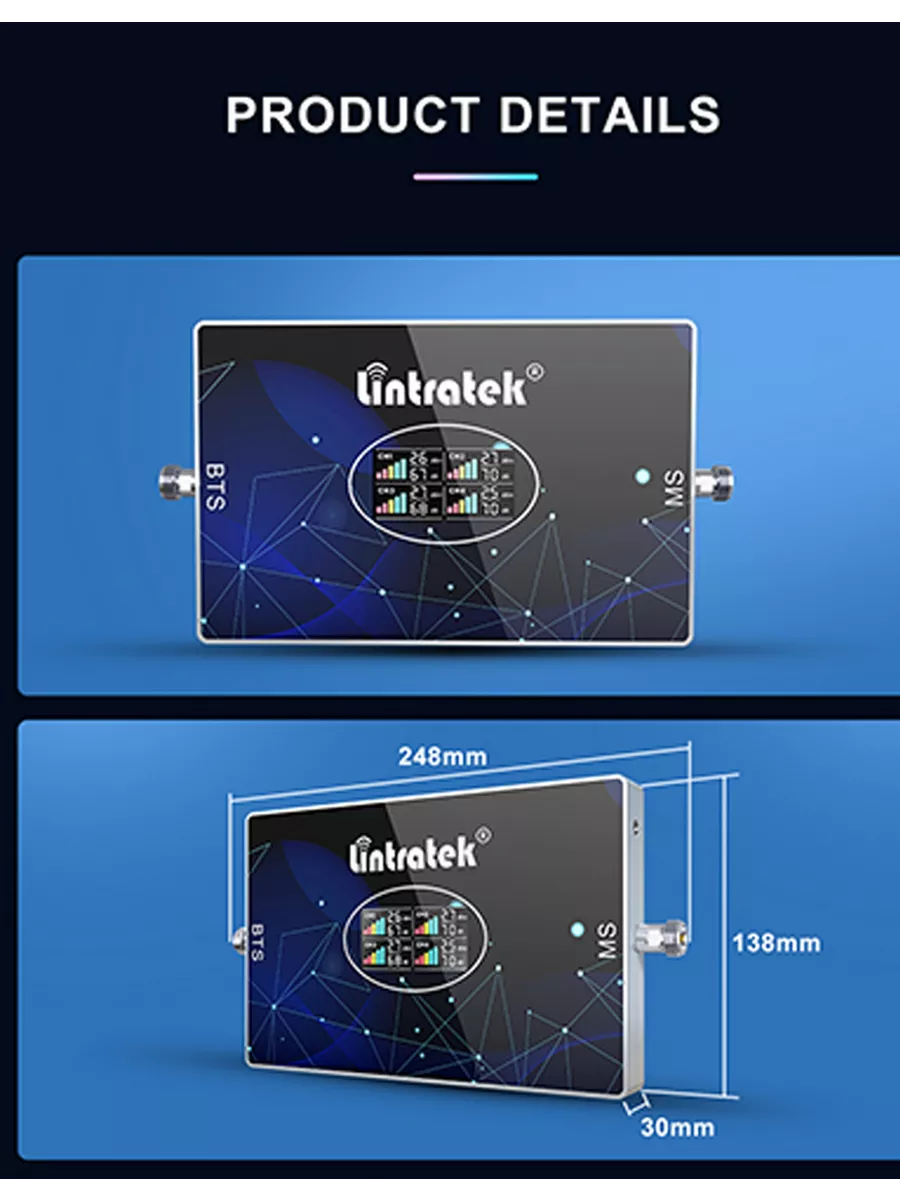 Усилитель сотовой связи и интернета 2g 3g 4g Lintratek купить по цене 17  571 ₽ в интернет-магазине Wildberries | 191072289