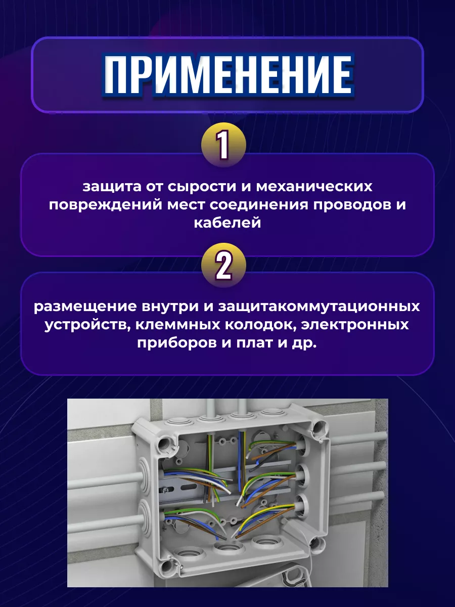 Распаячная монтажная коробка прямоугольная с крышкой 150х110 TDMElectric  купить по цене 1 536 ₽ в интернет-магазине Wildberries | 191089422