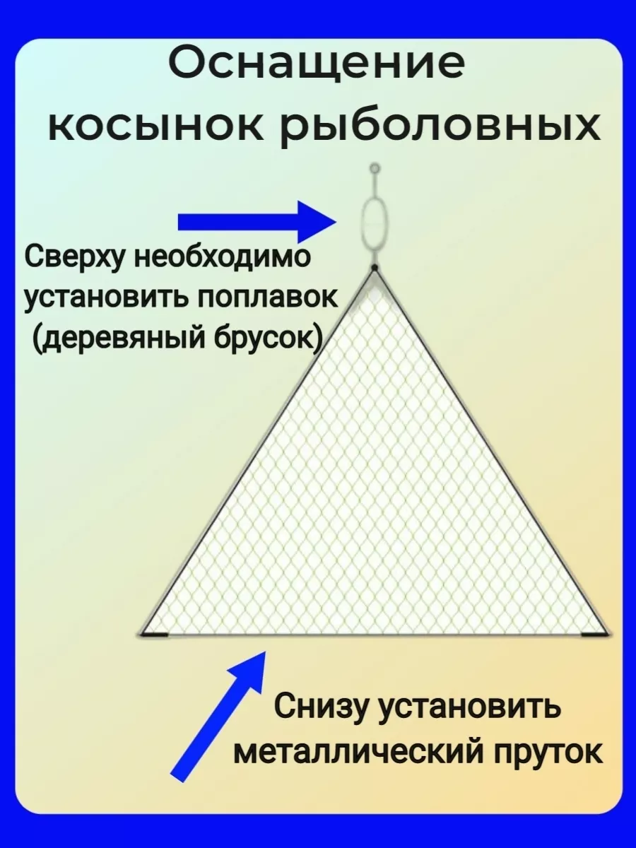 Косынка рыболовная оснащённая с размерами 1,6 метра на 1,6 метра