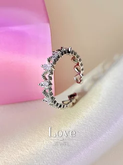 Кольцо бижутерия под серебро с камнем необычное Love JEWEL 191827027 купить за 151 ₽ в интернет-магазине Wildberries